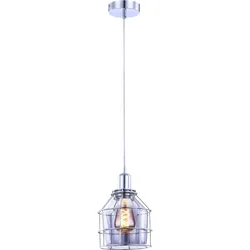 Hängelampe Chrom Glas Hängelampe Metallgeflecht Lampen Esszimmer Pendelleuchte, pendelnd, 1x E27 Fassung, DxH 16x124 cm, Wohnzimmer