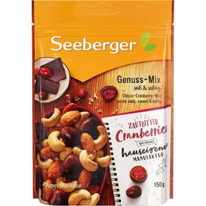 Seeberger Nussmischung Genuss-Mix, im Beutel, süß-salzig, geröstet, 3 Nuss- & Fruchtssorten, 150 g