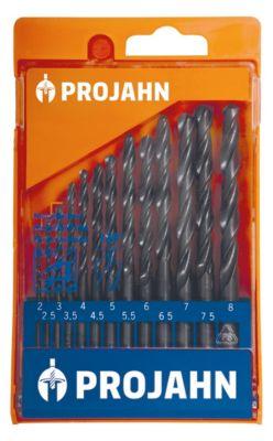 Projahn Spiralbohrer-Set, HSS-G, 13-teilig, Ø 2,0-8,0 mm / 0,5 mm Schritte, in Kunststoffkassette