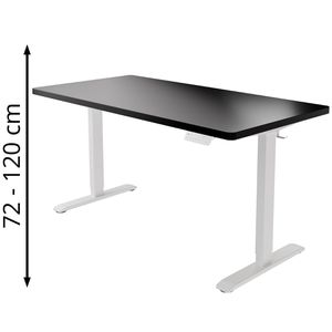 CLOUVOU Schreibtisch ProDesk, schwarz / weiß, elektrisch höhenverstellbar, 140 x 72-120 x 70 cm