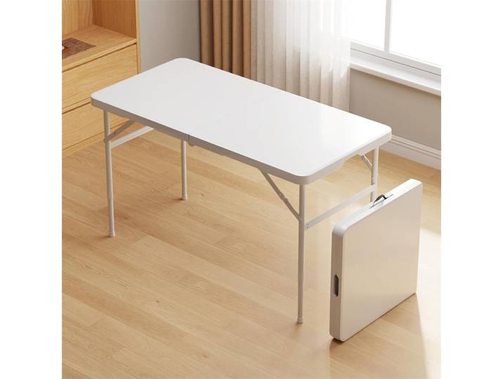 Table pliante en demi de 48 pouces, Table pliante Portable avec poignée, hauteur réglable, antidérapante, Tables à cartes utilitaires intérieures et extérieures