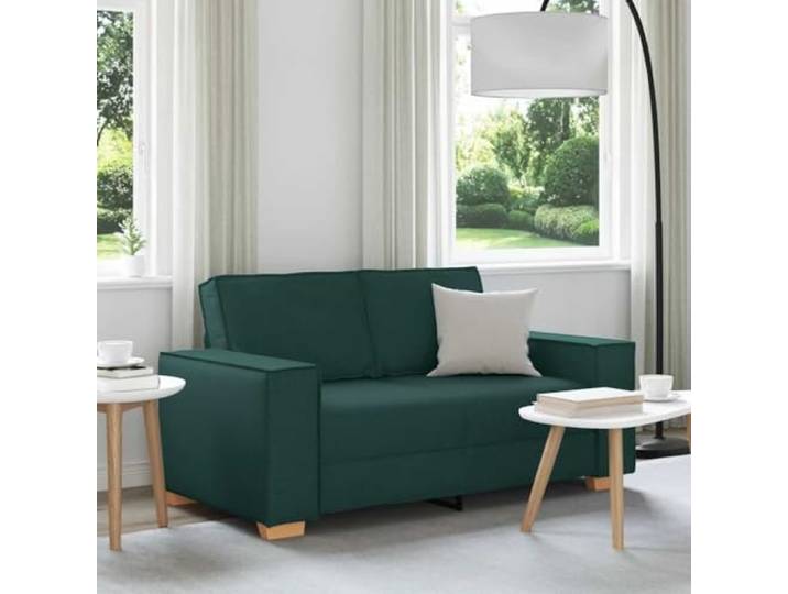 Xolmizyn 2-Sitzer Sofa Dunkelgrün 160x78x84 cm Stoff Couch Breite Armlehnen, Robuster Holz-Metall-Rahmen, Vielseitiges Design