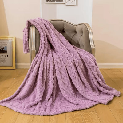 Inspire Curations Thick Sherpa Fleece Throw Blanket purple 150x200cm