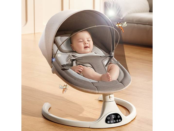 Chaise berçante électrique pour bébé avec jouets et télécommande, chaise berçante portable pour nouveau-né de 0 à 18 mois, berceau pour bébé