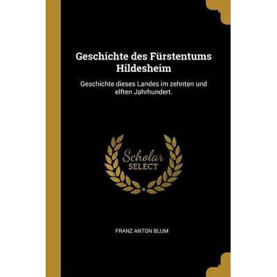 Geschichte Des Fürstentums Hildesheim: Geschichte Dieses Landes Im Zehnten Und Elften Jahrhundert., Taschenbuch von Franz Anton Blum, Creative Media