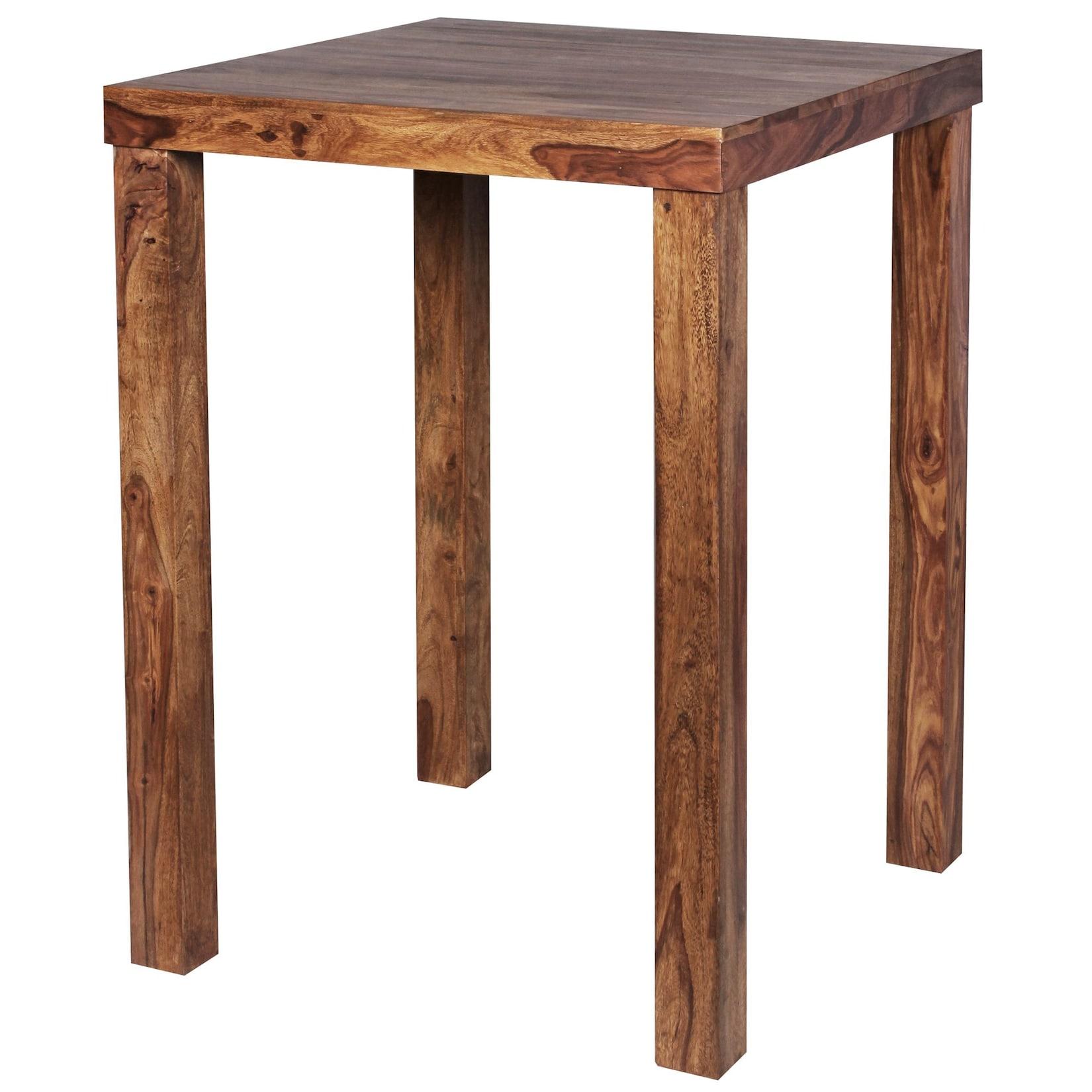 KADIMA DESIGN Rustikaler Sheeshamholz Bartisch, Stabile Konstruktion, Einzigartiges Design