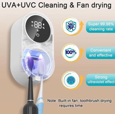 Youfap Market Automatic Toothbrush Holder Dryer, Rechargeable, Wall Mounted With Light Cleaning Feature Automatic Toothbrush Holder Dryer, Rechargeable, Wall Mounted With Light Cleaning Feature