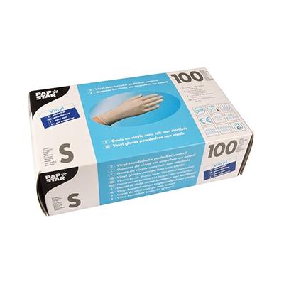 PAPSTAR 100 Handschuhe, Vinyl puderfrei transparent Größe S