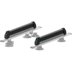 Ski- und Snowboardhalter 626 für Crossbar Träger, TreeFrog, Schmale Version mit 365 mm effektiv nutzbarer Klemmbreite, Farbe: Schwarz/silber, VE: 1 Set