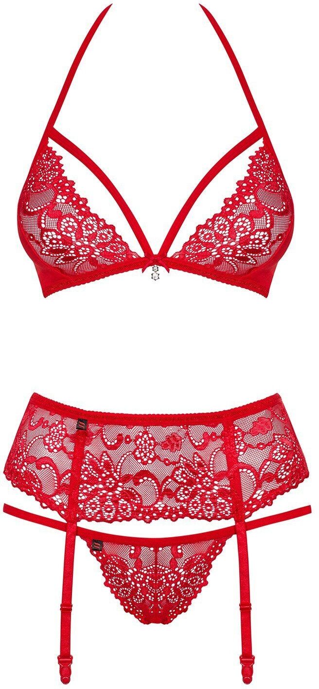 Obsessive 838-SEG-3 set 3-pcs red