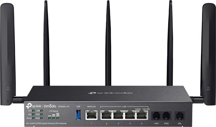 TP-LINK Omada DR3650v-4G V1 4G+ Cat6 AX3000 Wi-Fi 6 DSL VoIP Gateway