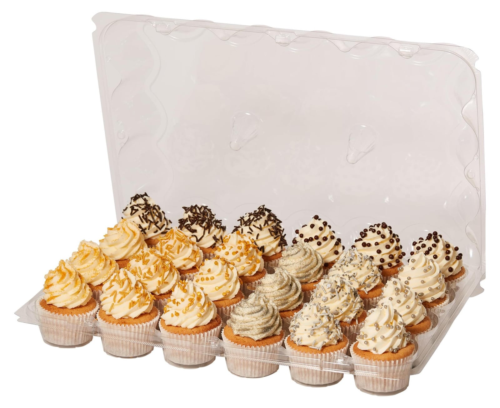 PME set van 3 herbruikbare cupcakebakjes van kunststof (24 stuks)