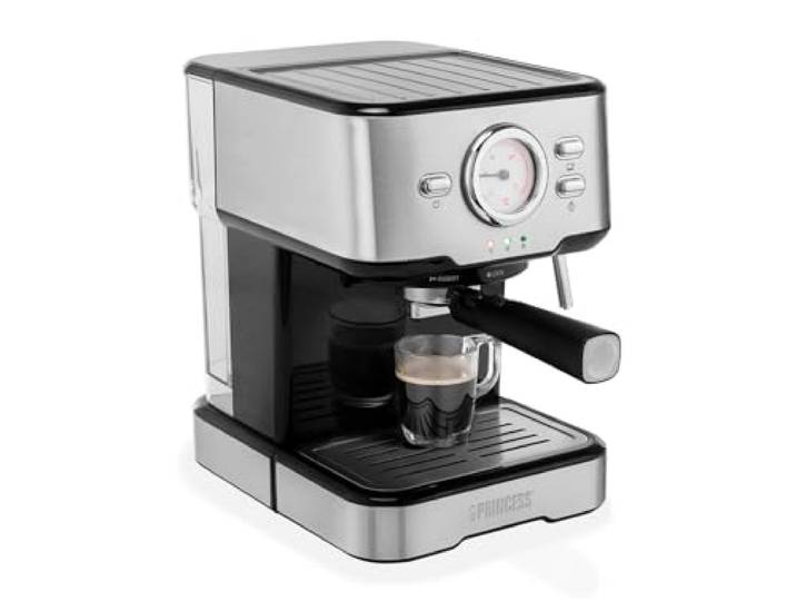 Princess Siebträger Kapselmaschine – Für Kapseln, gemahlenen Kaffee und ESE-Pads – 20-Bar-Pumpe – 1,5 L – 1100 Watt