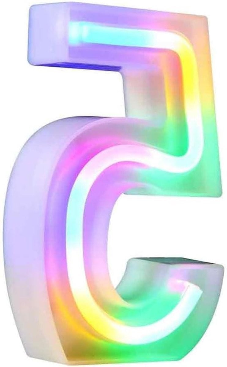 Kleurrijk LED Neon Lichtbord met Cijfers en Letters voor Feestdecoratie, Hoogte: 165 cm