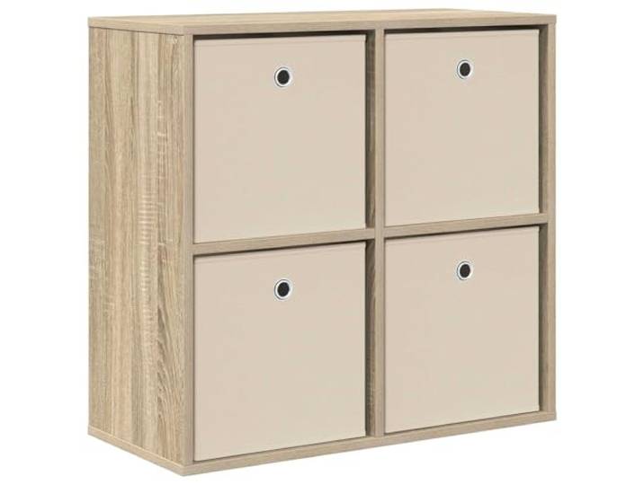 TEKGHUT Sideboard Sonoma-Eiche 68,5 x 32 x 67 cm Anrichte Holzwerkstoff, stabile Regalböden, versenkte Griffe, Stauraumfächer, für Wohnzimmer