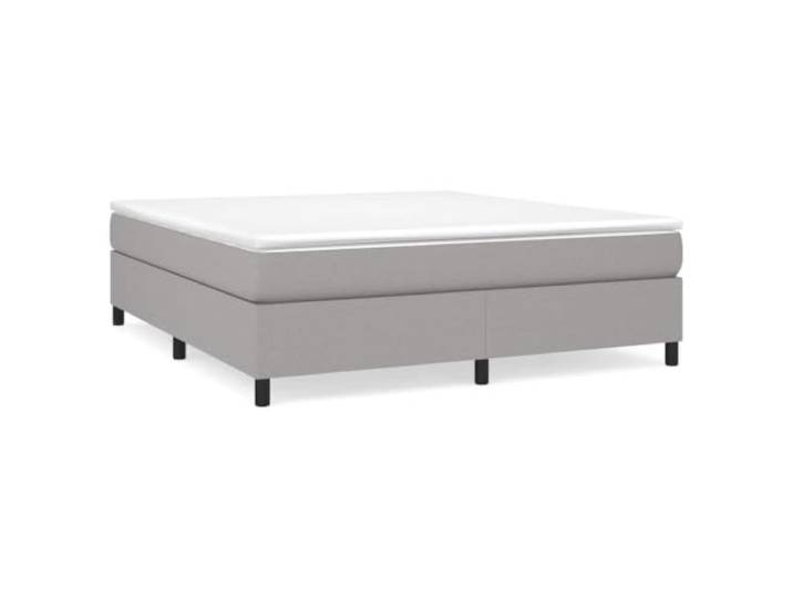 Makastle Boxspringbett mit Matratze Hellgrau 180x200 cm Taschenfederkernmatratze