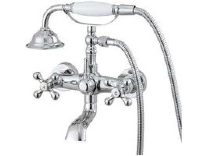 VEVOR Robinet de baignoire sur pattes avec douchette à main, ensemble de robinet de remplissage de baignoire en chrome poli vintage, montage mural, avec bras pivotants réglables et bec pivotant à 360°