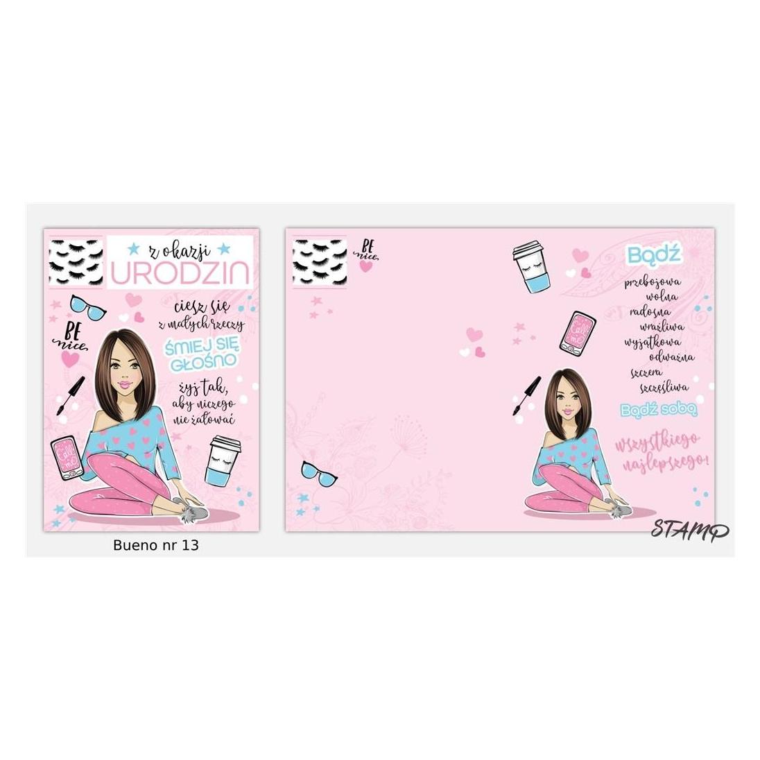 Stamp Bueno B6 Karte + Umschlag Muster Nr. 13 Geburtstag (47995859)