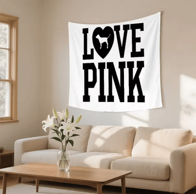 Inspire Picks BlushLove Pink LOVE Tapestry Romantic Wall Hanging For Cozy Bedroom Decor 1 80x130cm