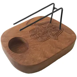 Palo Santo Heater - Teak Wood - Hamsa Design