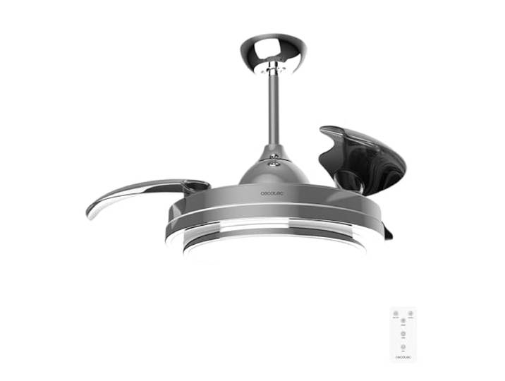 Cecotec Ventilateur de Plafond avec Lumière LED Energysilence Aero 4300 Invisible Double Metal. 35W\, 6 Vitesses\, Pales Rétractables\, Double Lumière\, Télécommande\, Minuteur\, Lumière Réglable