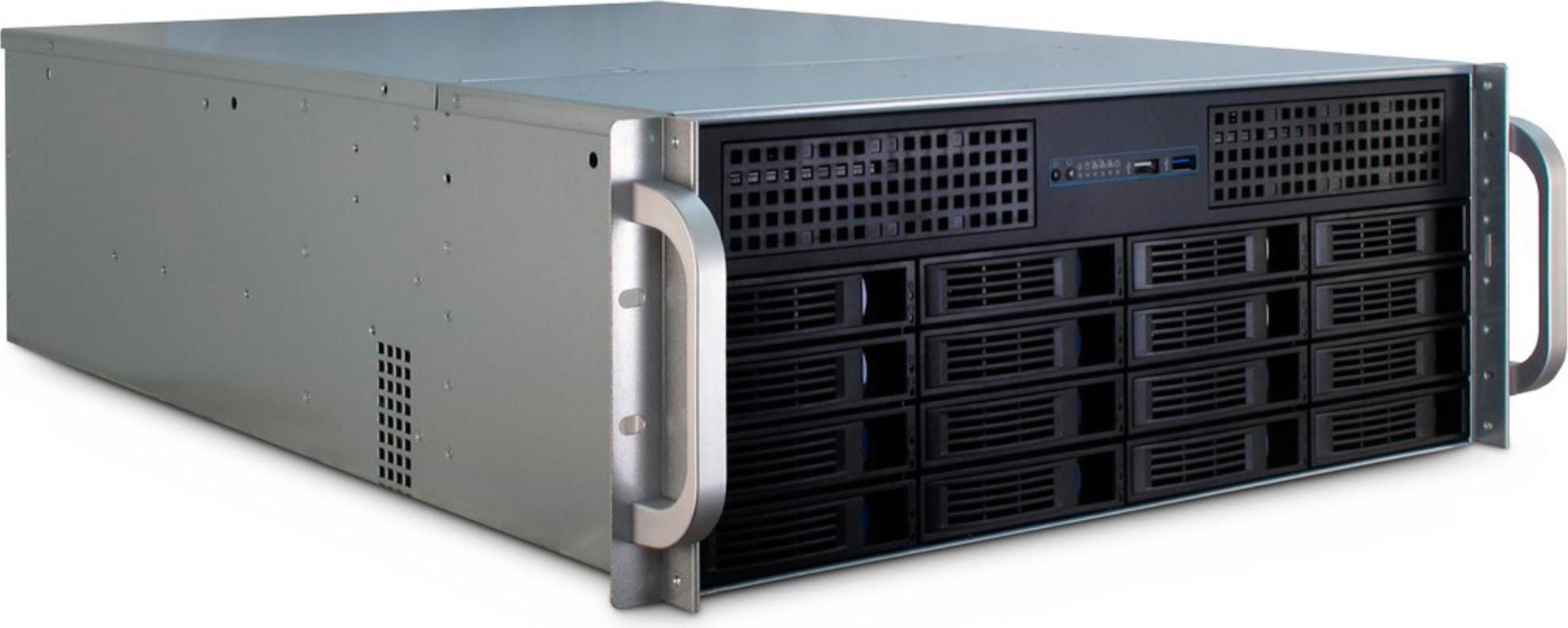 Inter-Tech 4U-4416L, Rack, Server, Schwarz, Silber, ATX, EATX, micro ATX, Mini-ITX, SSI EEB, Metall, 4U