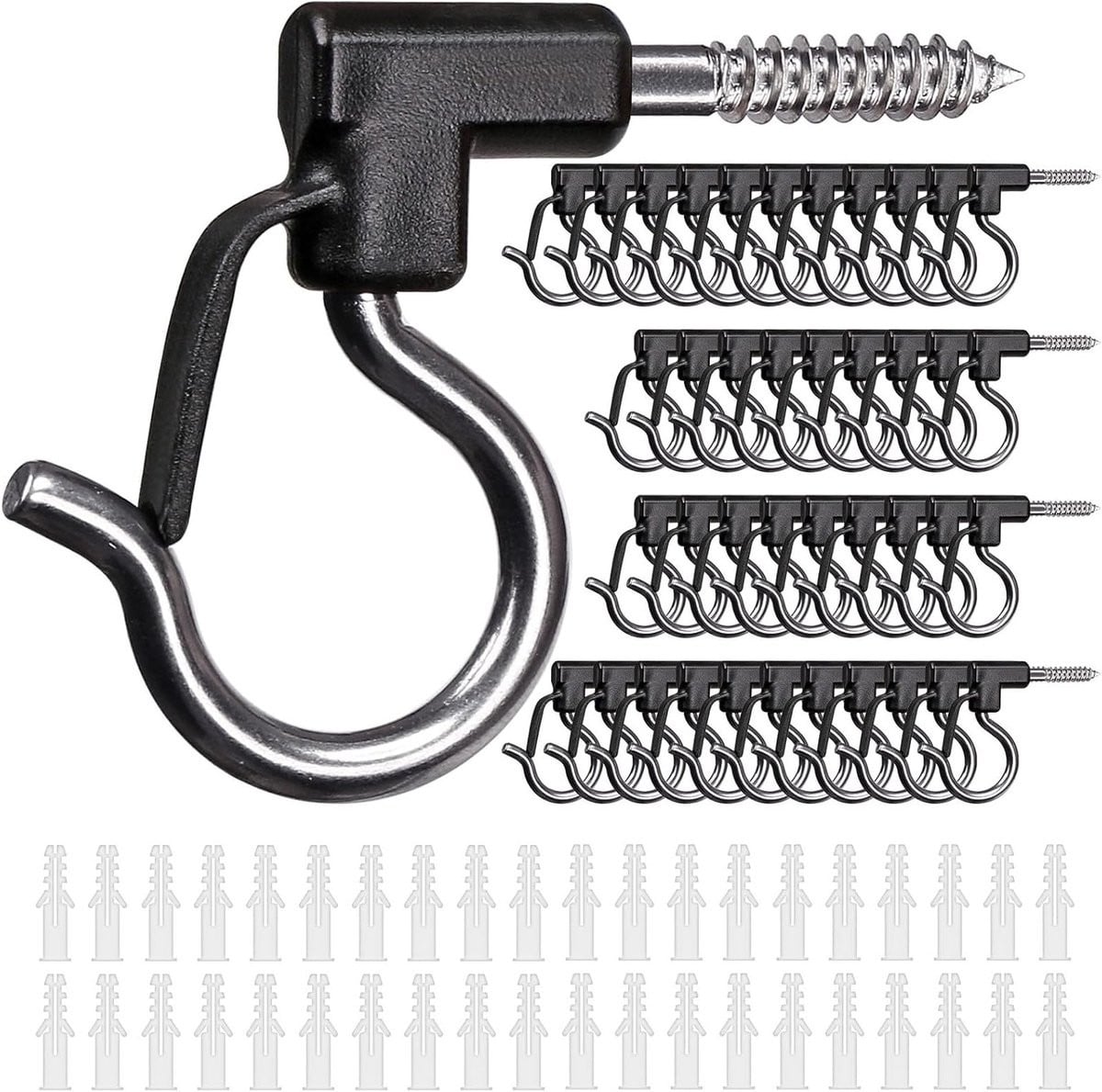 Set van 40 stevige ophanghaken voor buitenverlichting en decoratie