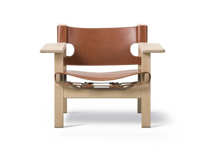 Fredericia Furniture Der Spanische Stuhl Leder cognac-såpad Eichenholz