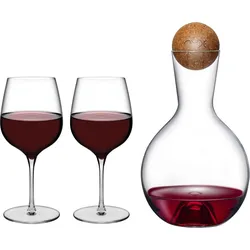 Vintage Weinkaraffe 750 ml mit 2 Gläsern 3 El.