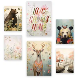 POSTER Set Mit 6 Blumen & Schmetterlinge A3 & A4 Rahmenlos