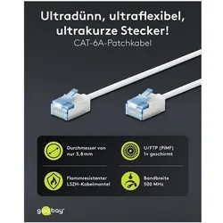 goobay Netzwerkkabel RJ-45 Cat.6a 3.0 m weiß