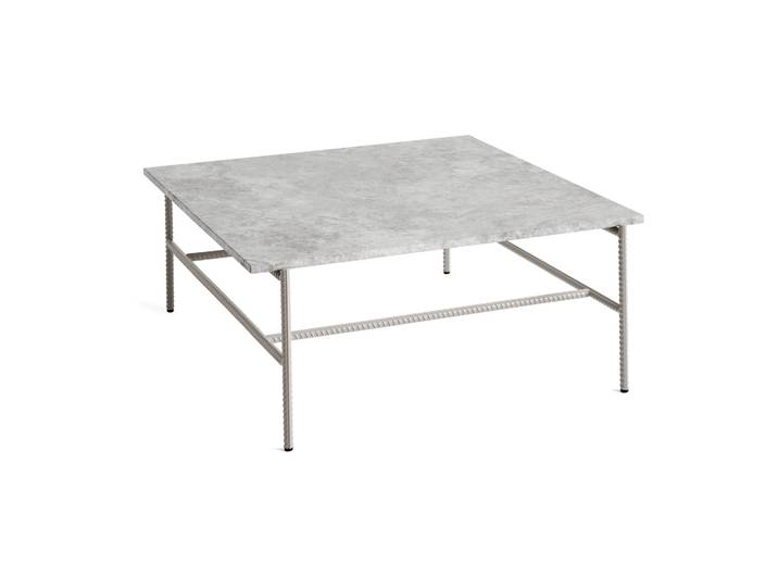 HAY Table basse Rebar 80x84x33 cm Grey marble-fossil