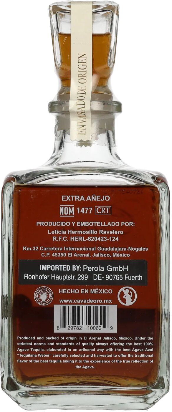 Gran Cava de Oro Tequila EXTRA AÑEJO 100% de Agave Azul 40% Vol. 0,7l