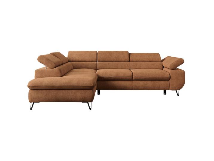 MKS Ecksofa Peter L Orange Struktur - Links Seite, Metall, L-Form,L-Form, 273x208 cm, Wohnzimmer, Sofas & Couches, Wohnlandschaften, Ecksofas