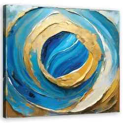 WANDBILD blaue abstraktion wie gemalt