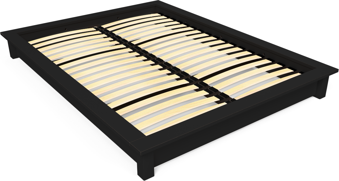 ABC MEUBLES Solido Futonbett 160x200 aus Massivholz - Schwarz