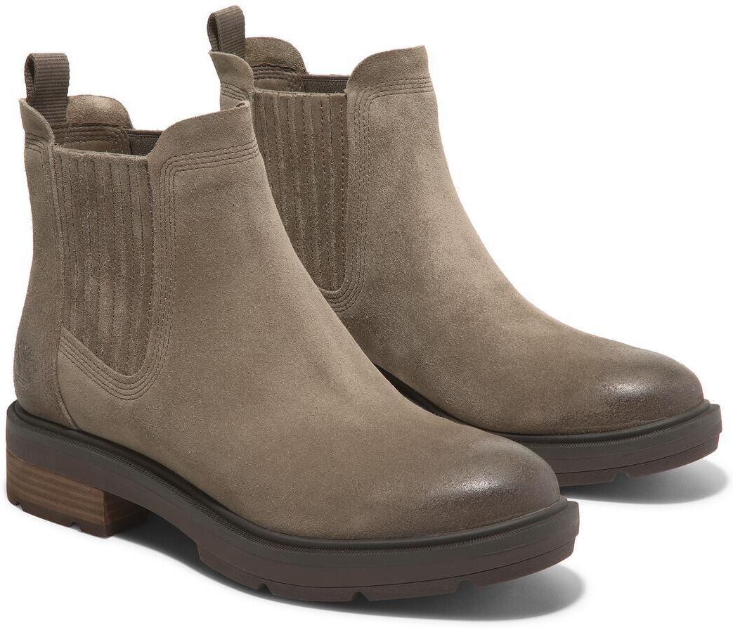 Chelseaboots TIMBERLAND "BRIMFIELDMID CHELSEA BOOT", Damen, Gr. 40, braun (md braun sued), Leder, Schuhe Chelseaboots, Stiefelette, Winterschuhe, Ankle Boots