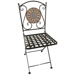 Siena Garden 380807 Prato Klappstuhl Gestell Stahl schwarz matt, Fläche Keramik mehrfarbig