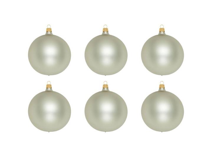Weihnachtskugel 6er-Set Uni grau - Material: Glas - 949