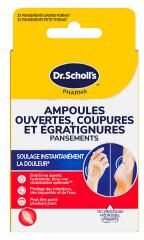 Scholl Ampoules Ouvertes Égratignures et Coupures 6 Pansements - Boîte 3 pansements grand format + 3 pansements petit format