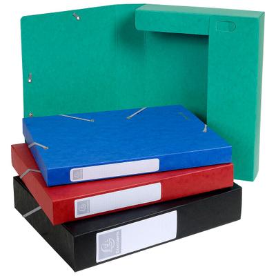 Exacompta Exacompta, Archivbox Cartobox, flach geliefert Rücken 40mm aus Colorspan-Karton, mit 3 Klappen und Gummizug, 25x33cm für DIN A4
