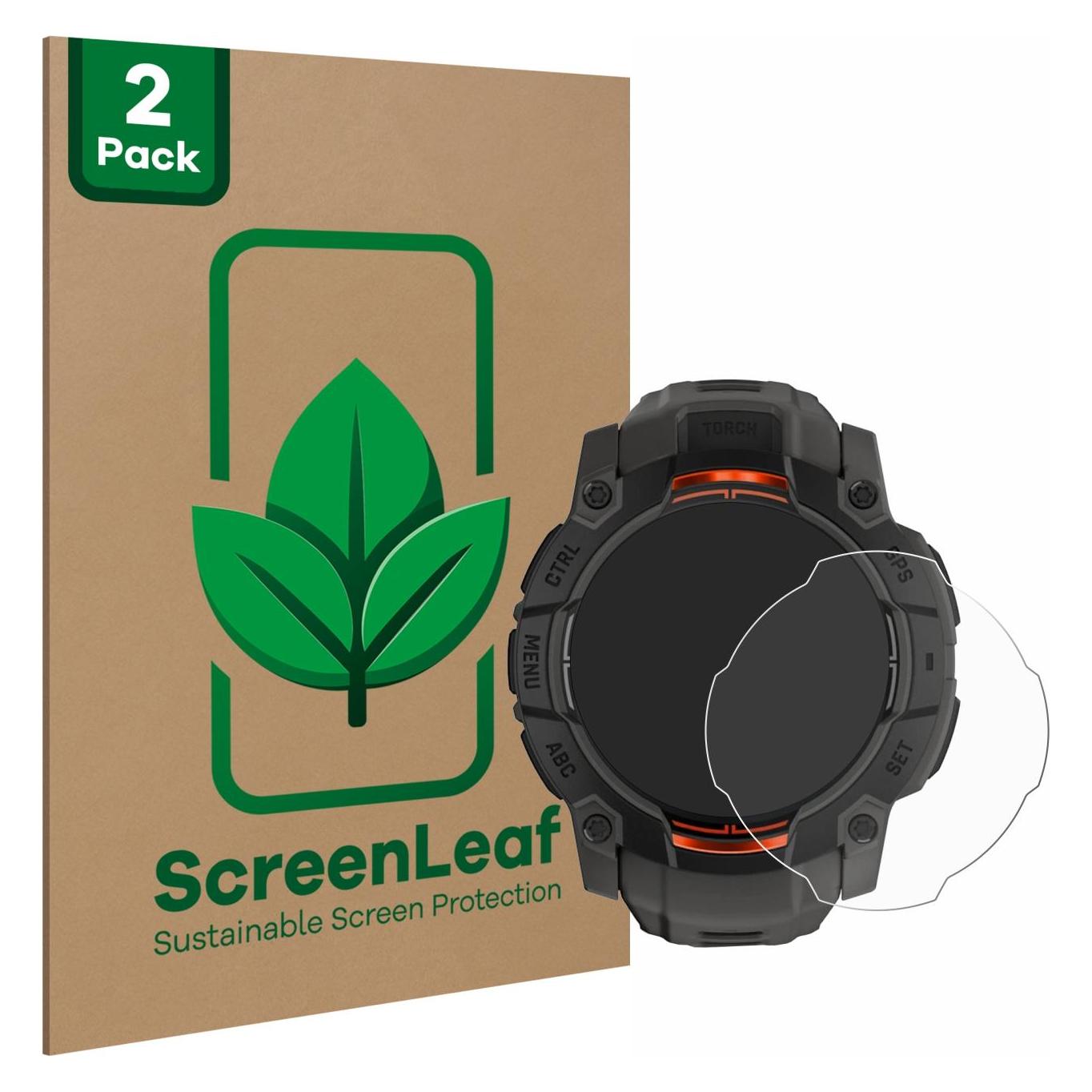 ScreenLeaf Schutzfolie für Garmin Instinct 3 Solar (50 mm) Displayschutz Display Schutz Folie Klar Transparent (6157792)