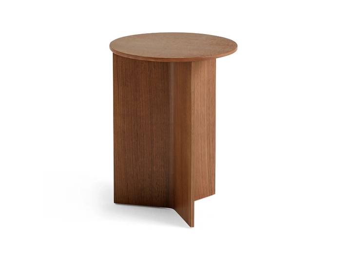HAY Slit high Beistelltisch Ø35 cm Lacquered walnut