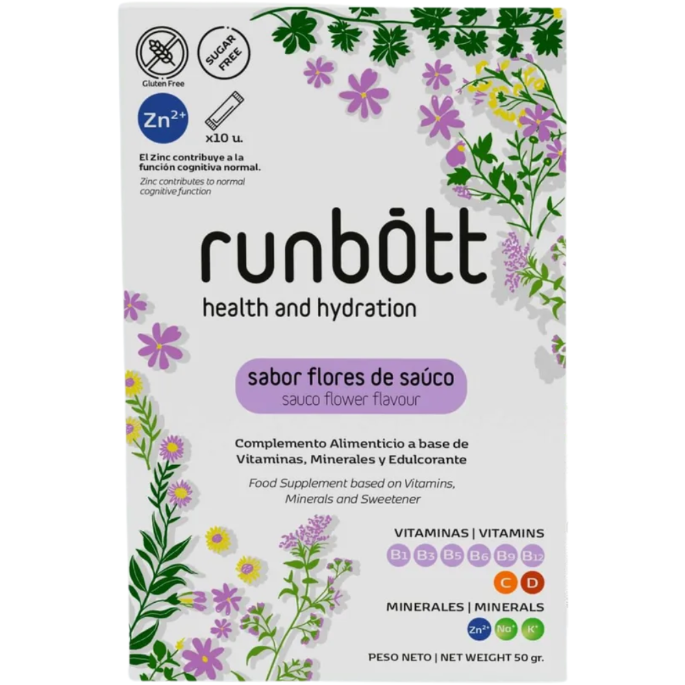 Runbott Health and Hydration Multivitamin Food Supplement 10&nbsp;un. Elderflower