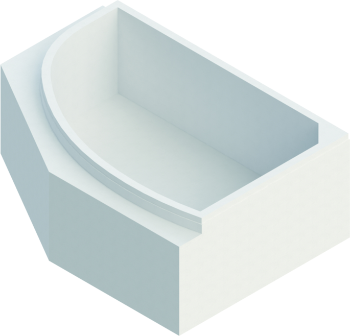 Schedel Hoesch Parana Wannenträger SW14306A 150x100cm, rechts, mit Ablage, 5-eckig, Höhe 57cm