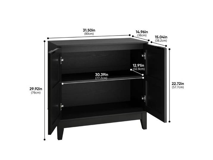 Nouveaux matériaux écologiques Armoire à buffet vintage 80 cm avec meubles taillés armoire décorative avec 2 portes et étagères r
