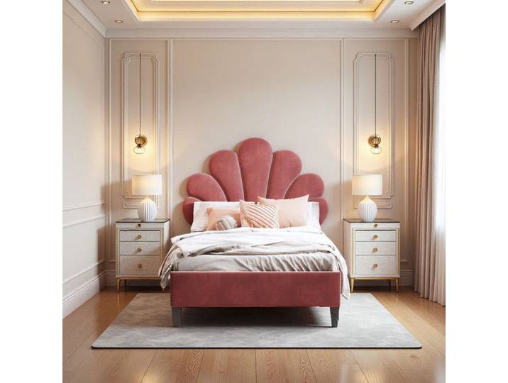 Lit Enfant - Bordeaux 90x200cm - Velours Anti-rayures - Assemblage Rapide - Gain de Place