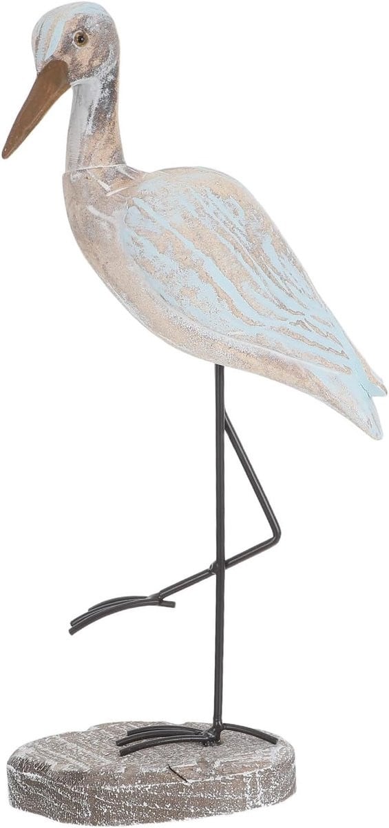 Elegante Cranen Beeld met Stand voor Maritieme Decoratie in Mediterraan Hout