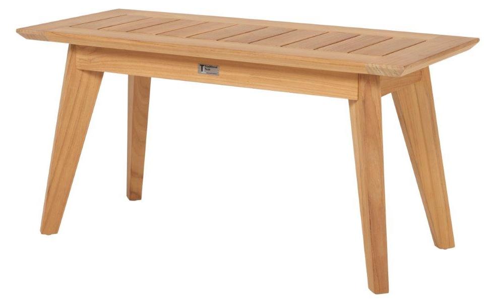 Luna Sitzbank 90x38 cm ohne Rückenlehne aus Teakholz Natur