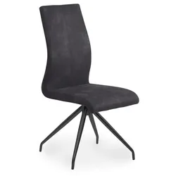 2er-Set Stuhl Milano Mikrofaser Schwarz Carbon